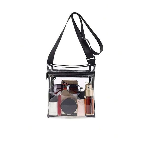 Crossbody Mini Purse Bag Stadium Approved Clear Bag for Work Concert Sports - Picture 1 of 6